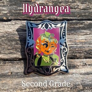 🌙 Gothic Ladies of Crescent Manor Hydrangea Pumpkin Halloween Enamel Pin